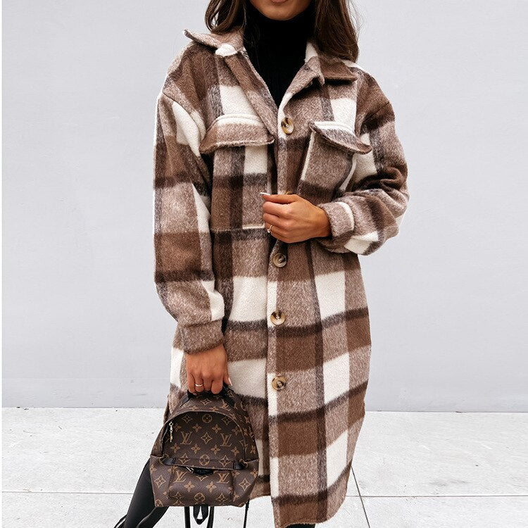 Long Comfortable Raincoat for Women - Vivian-Dark brown-S-The Livary