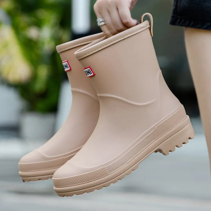 AquaStride 2.0 | Stylish Half-High Waterproof Rain Boots for Women