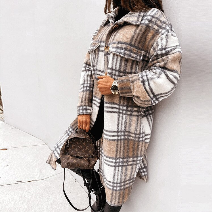 Long Comfortable Raincoat for Women - Vivian-Khaki-S-The Livary