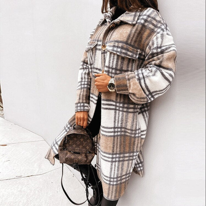 Long Comfortable Raincoat for Women - Vivian-Khaki-S-The Livary