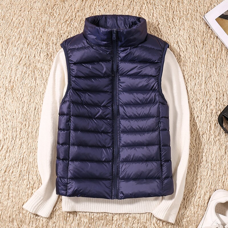 Light quilted vest with a feminine fit – Juliette-Dark blue-S-The Livary
