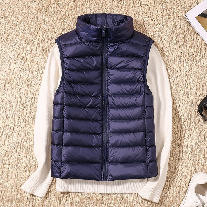 Light quilted vest with a feminine fit – Juliette-Dark blue-S-The Livary
