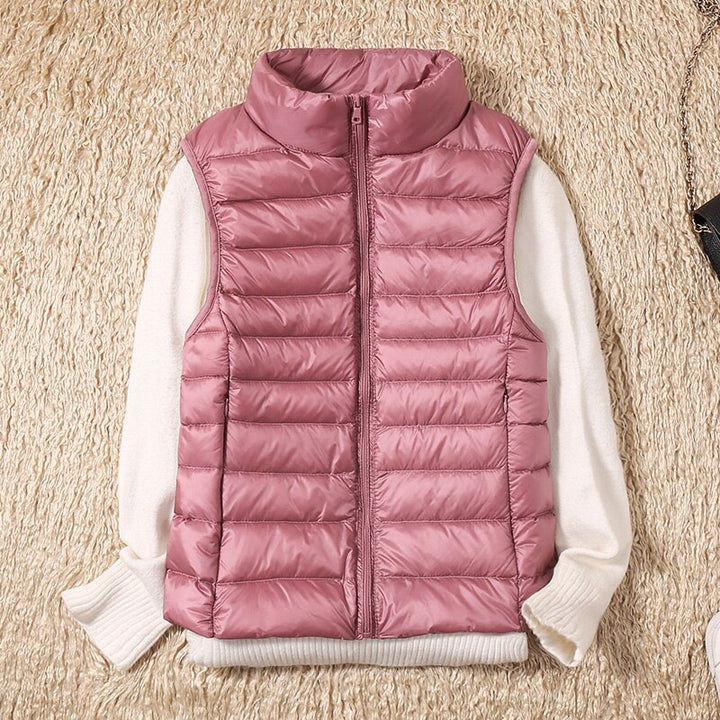 Light quilted vest with a feminine fit – Juliette-Light pink-S-The Livary