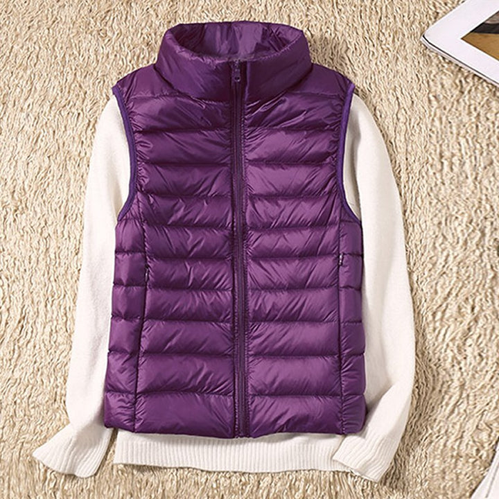 Light quilted vest with a feminine fit – Juliette-Purple-S-The Livary