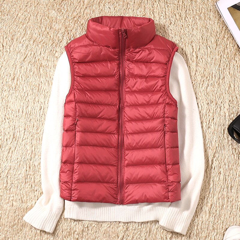 Light quilted vest with a feminine fit – Juliette-Red-S-The Livary
