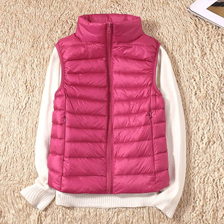 Light quilted vest with a feminine fit – Juliette-Pink-S-The Livary