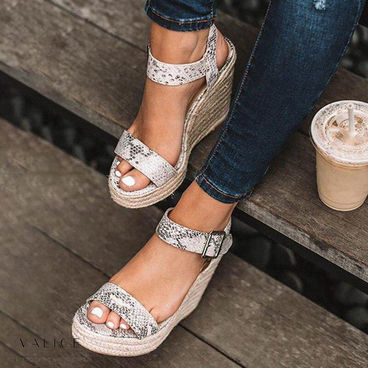 Orthopedic Wedges with Buckle - Mila-Brown-4.5-The Livary
