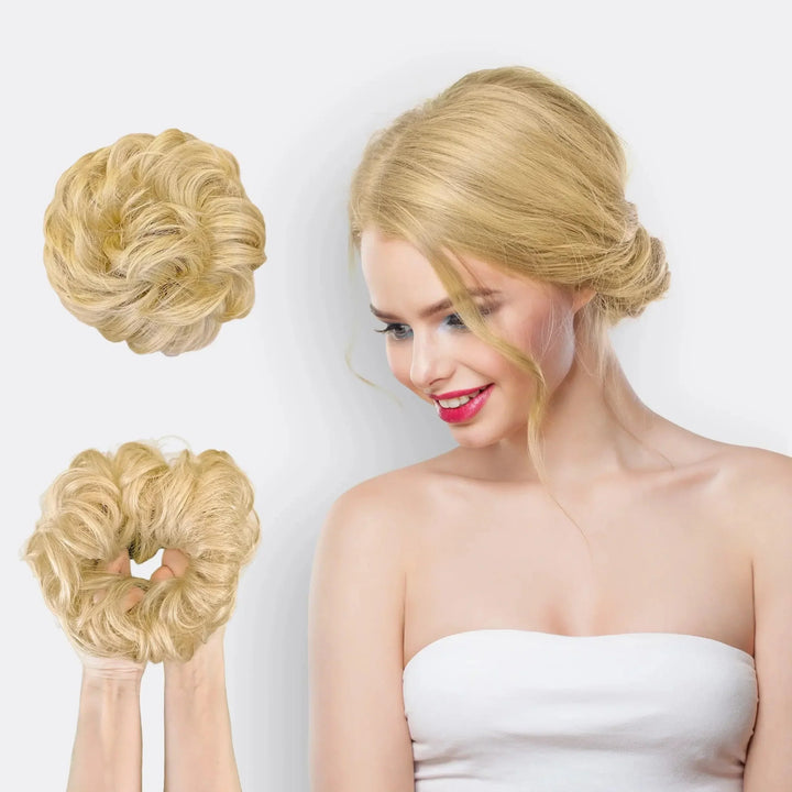 Hairextension Scrunchie – BunPop-Warm Blond-The Livary
