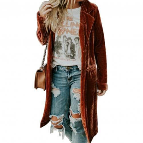 Ladies Velvet Dressing Gown - Valentina-Red-S-The Livary