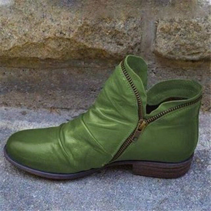 Trendy Leather Ankle Boots - Eva-Green-2.5-The Livary