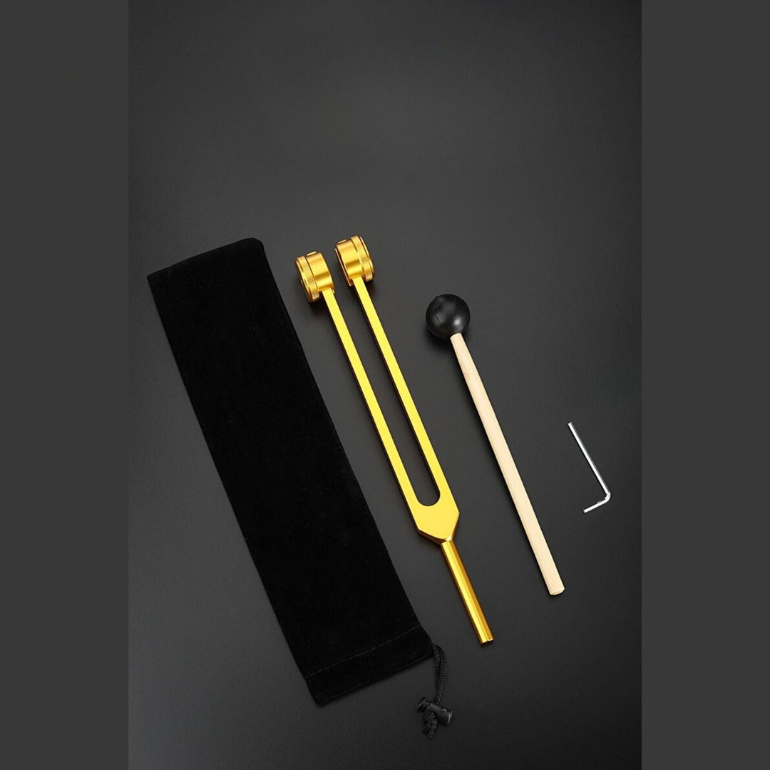 Sound Therapy for Inner Peace - TranquilTone Tuning Forks-Golden round bowl (9.65 in)-The Livary