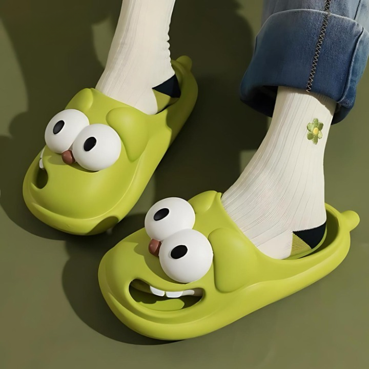 Cartoon slippers with comfort and character - PawJoy™ Cozy Pup Slippers-Green-3.5-The Livary