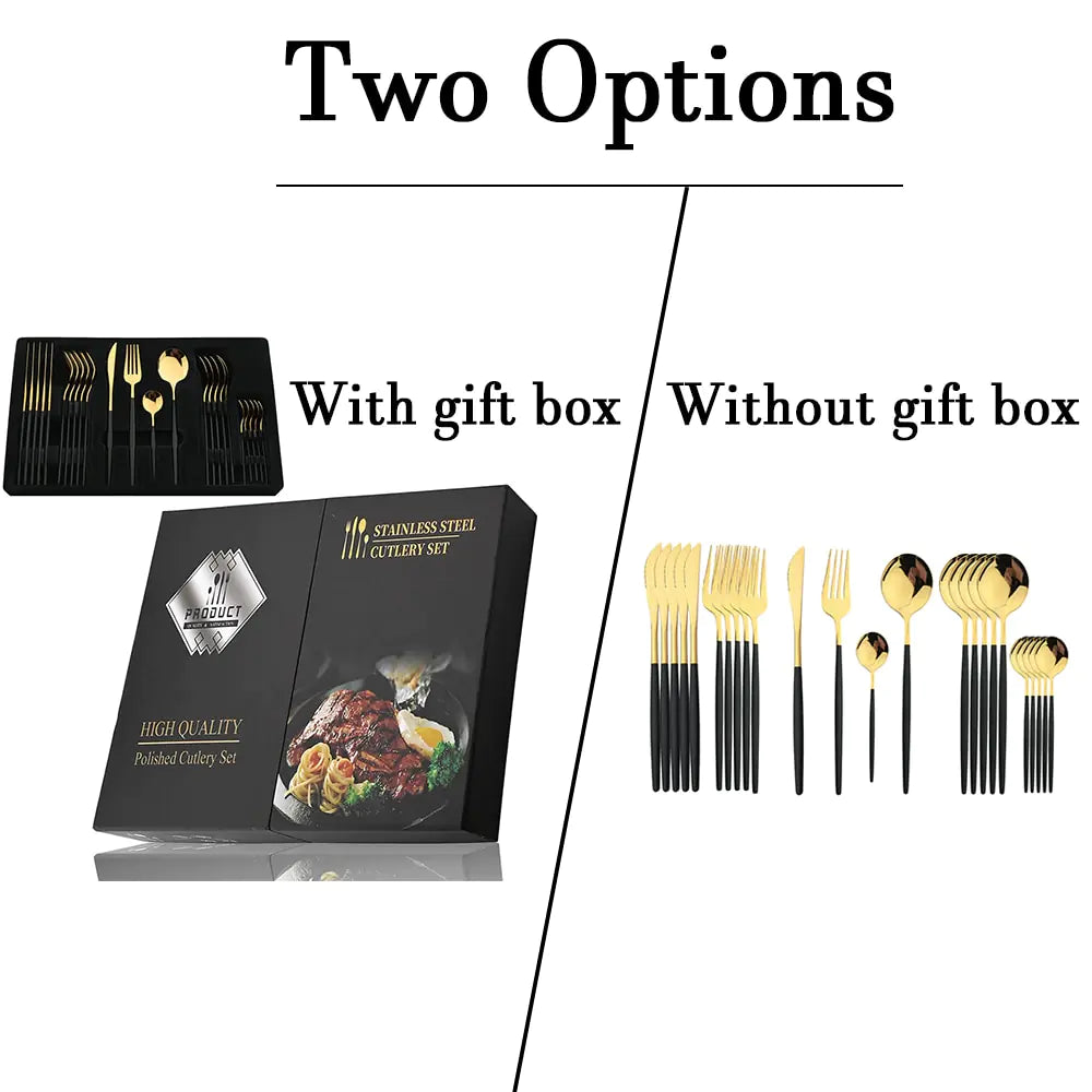 24-piece Stainless Steel Cutlery Set – Aurinox-Silver-The Livary
