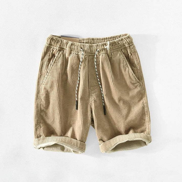 Summer men's cotton shorts with drawstring – Leon-Beige-S-The Livary