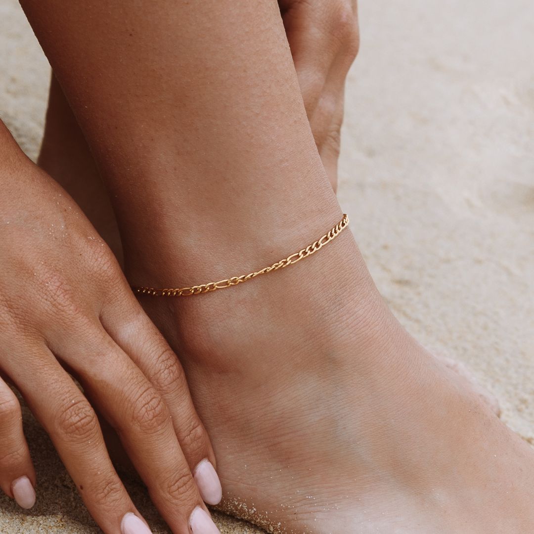 Subtle Ankle Bracelet for Women - Amalfi-Gold-The Livary