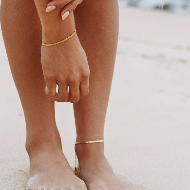 Herringbone Bracelet - Lana-Gold-The Livary