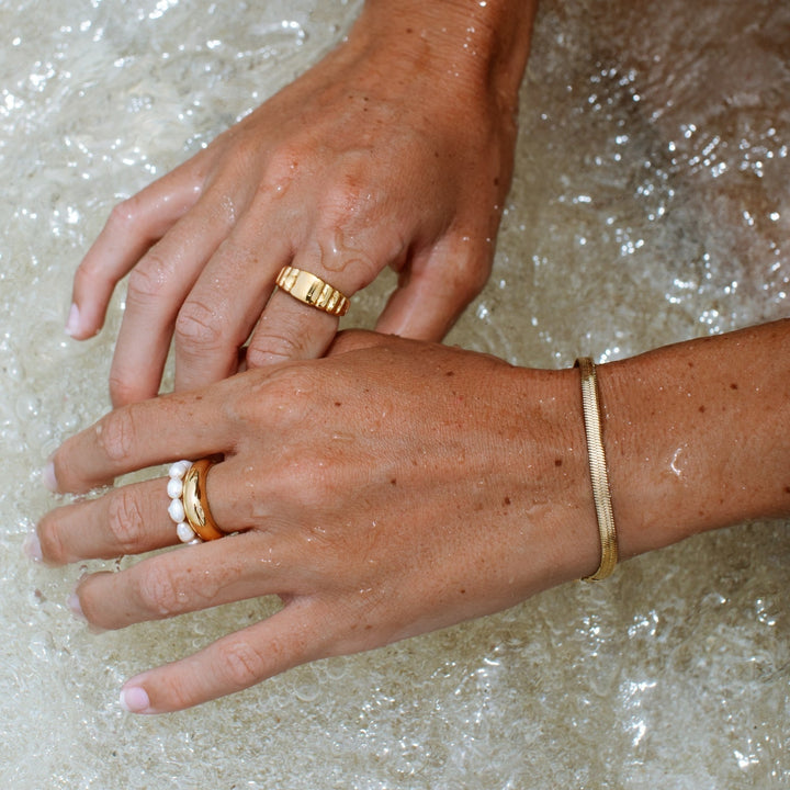 Herringbone Bracelet - Lana-Gold-The Livary