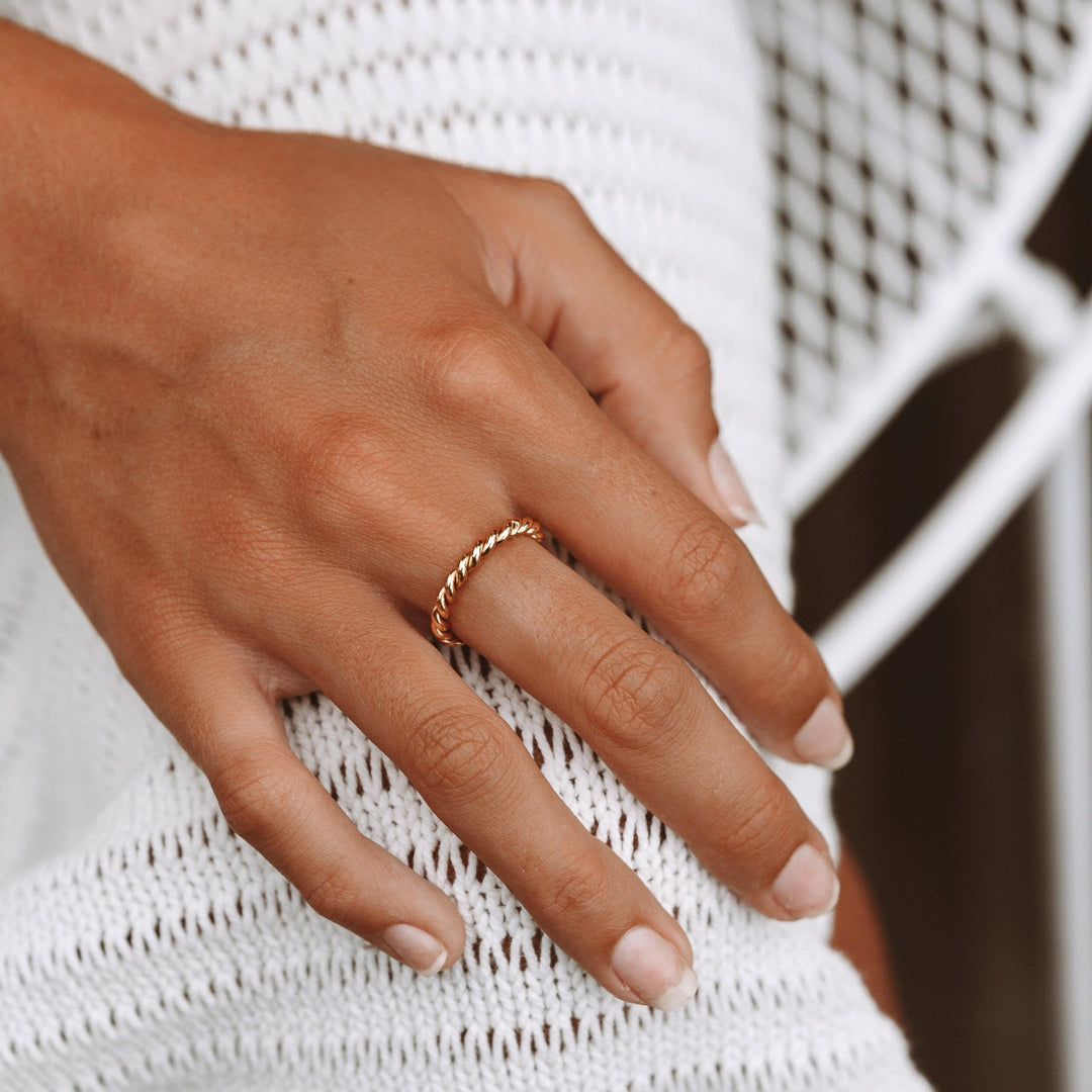 Twisted Ring with Symbolism - Tessa-5-Gold-The Livary
