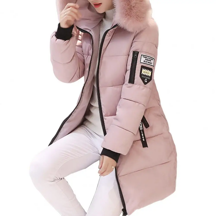 Comfortable Windproof Ladies Winter Jacket - Elinora-Pink-M-The Livary
