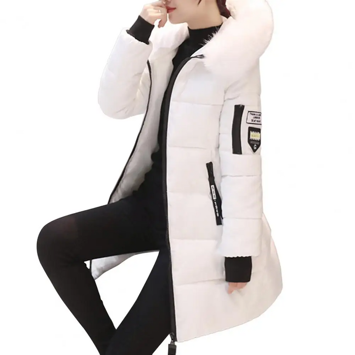 Comfortable Windproof Ladies Winter Jacket - Elinora-White-M-The Livary