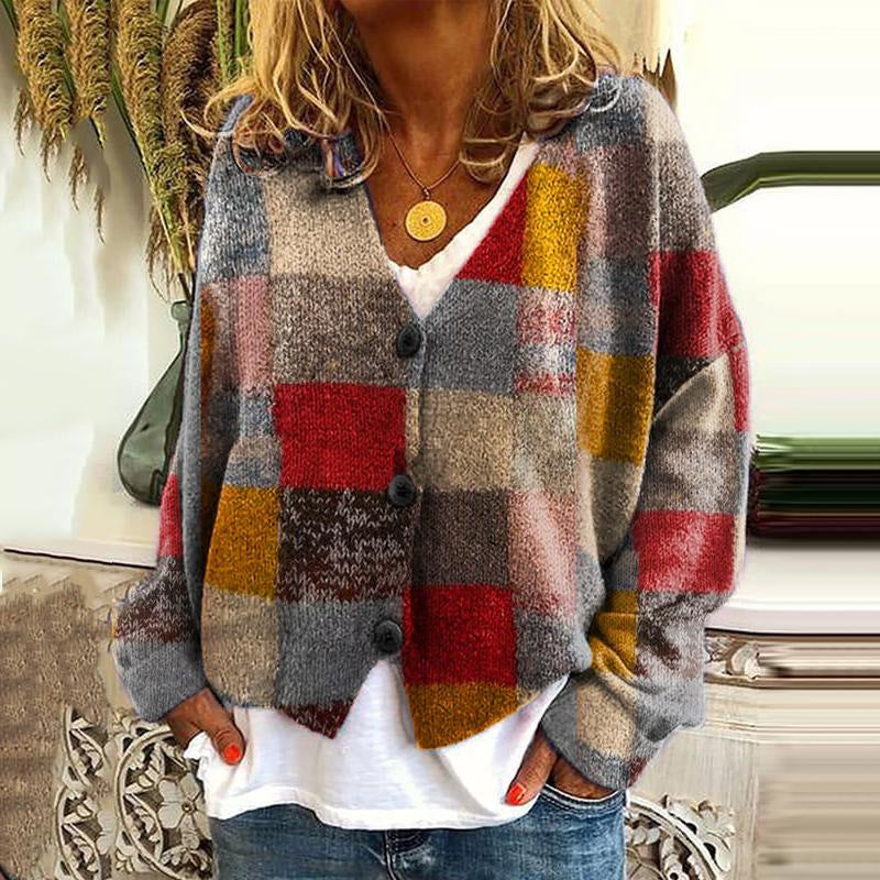 Trendy Patchwork Women's Waistcoat with Buttons - Elise-Style 2-S-The Livary