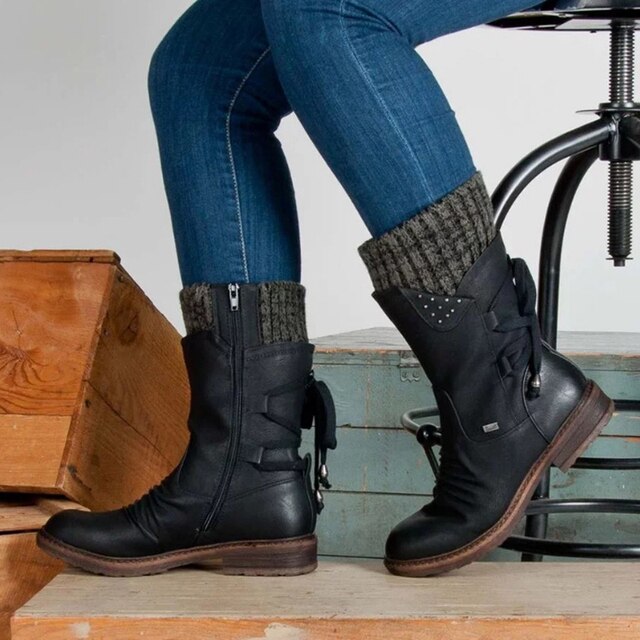 Trendy Ladies Winter Boots - Sienna-Black-2.5-The Livary