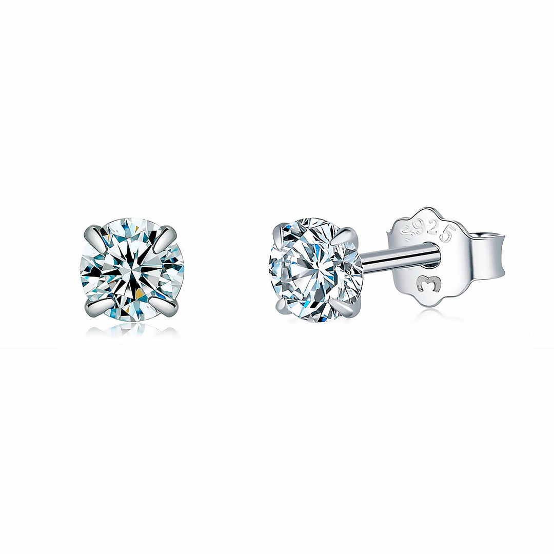 Small Zirconia Earrings - Lynette-0.1 in-Silver-The Livary