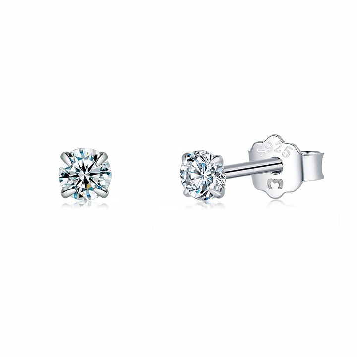 Small Zirconia Earrings - Lynette-0.08 in-Silver-The Livary