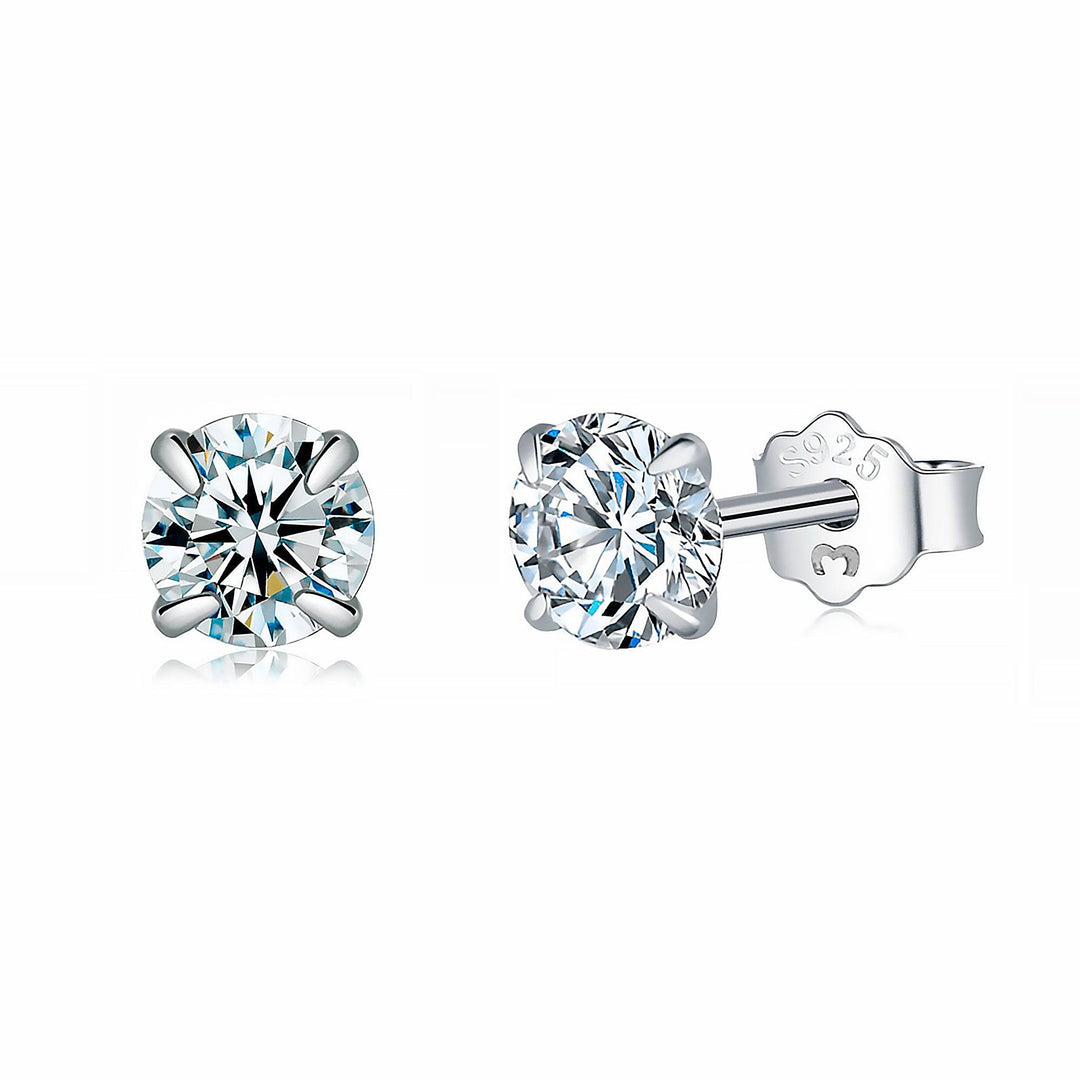 Small Zirconia Earrings - Lynette-0.12 in-Silver-The Livary