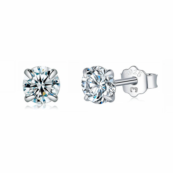 Small Zirconia Earrings - Lynette-0.12 in-Silver-The Livary
