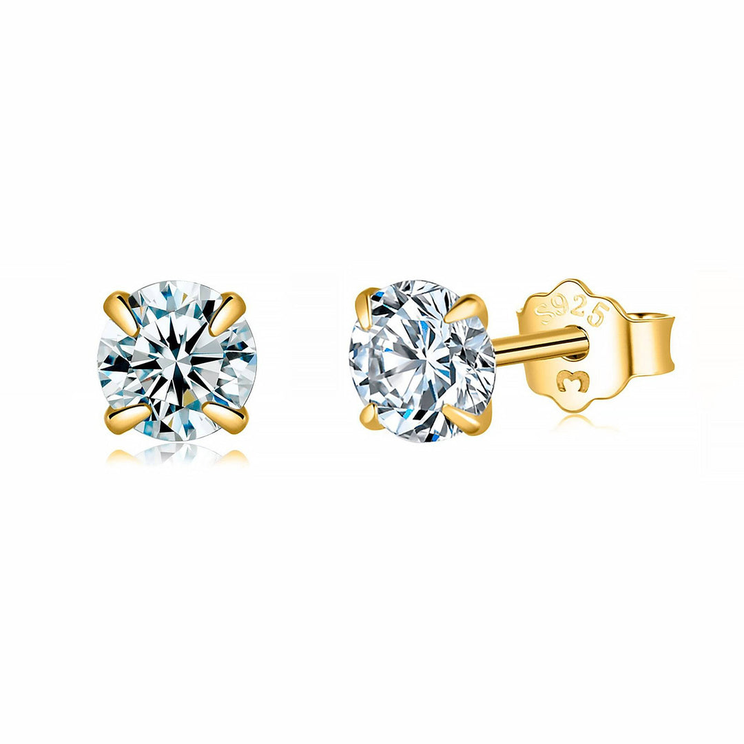 Small Zirconia Earrings - Lynette-0.08 in-Silver-The Livary