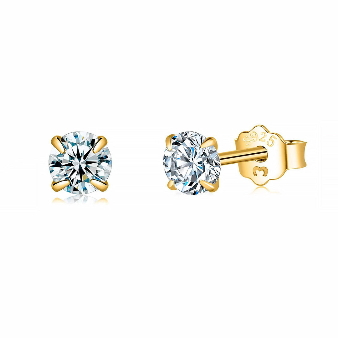 Small Zirconia Earrings - Lynette-0.08 in-Silver-The Livary