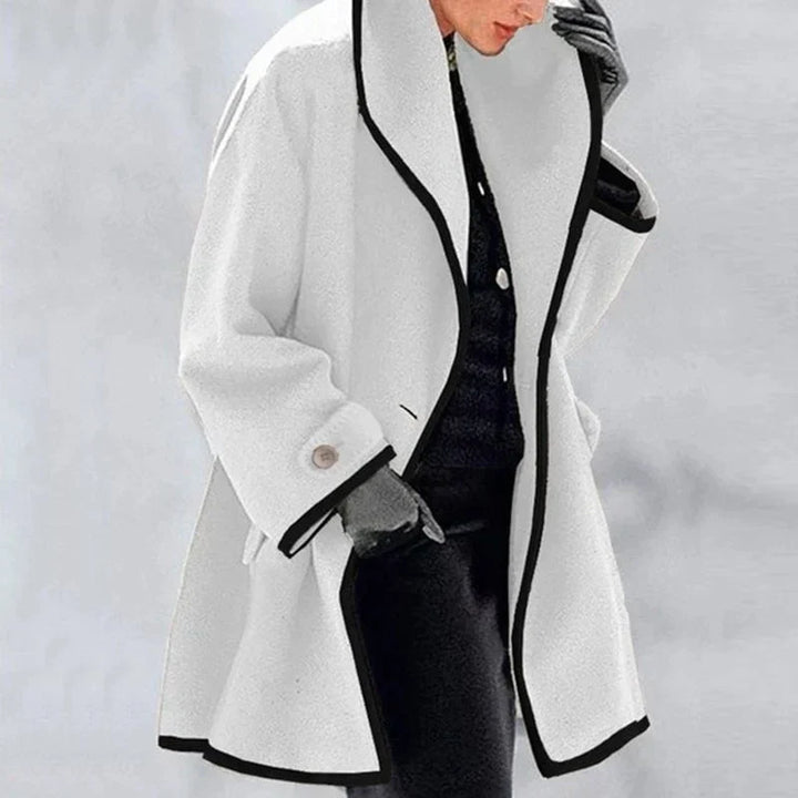 Warm Winter Wool Ladies Trench Coat - Emma-White-S-The Livary