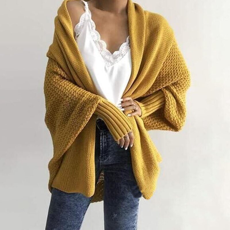 Comfortable and Stylish Women's Cardigan - Livia-Yellow-One Size-The Livary