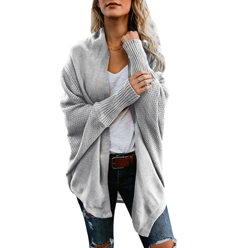 Comfortable and Stylish Women's Cardigan - Livia-Gray-One Size-The Livary