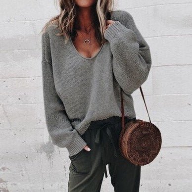 Knitted Oversized Ladies Sweater - Aurora-Dark grey-XS-The Livary