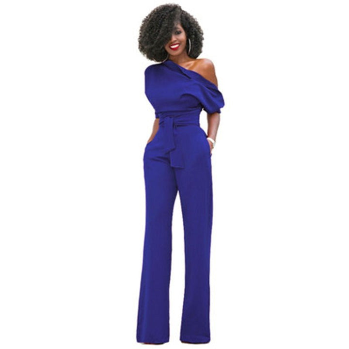 Plain Bodycon Women's Jumpsuit - Sofia-Blue-S-The Livary
