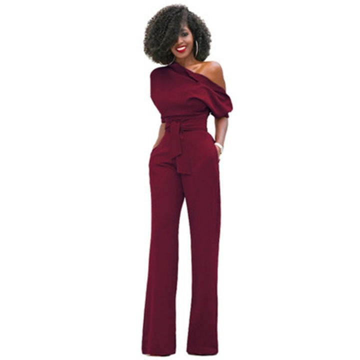 Plain Bodycon Women's Jumpsuit - Sofia-Bordeaux red-S-The Livary