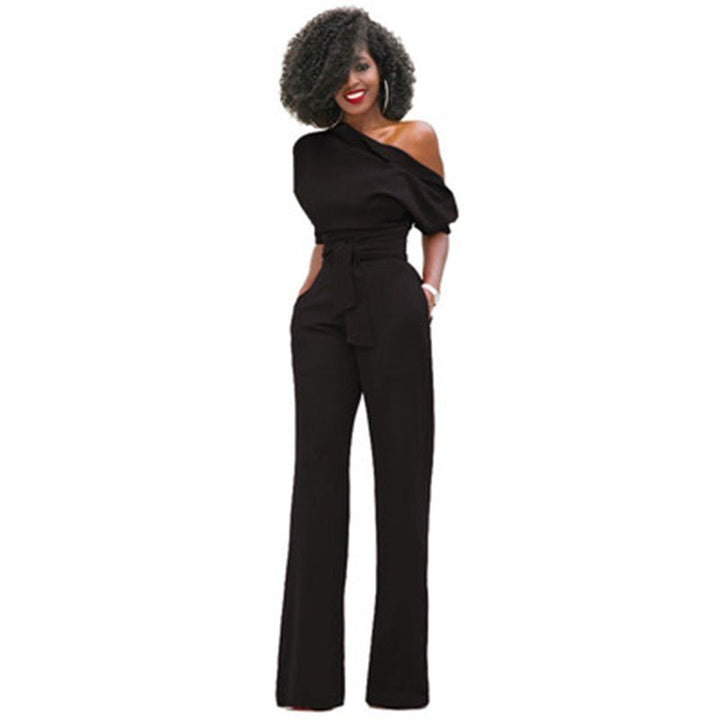Plain Bodycon Women's Jumpsuit - Sofia-Black-S-The Livary