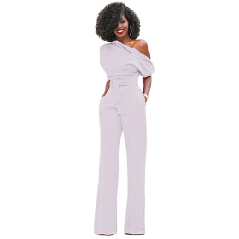 Plain Bodycon Women's Jumpsuit - Sofia-White-S-The Livary