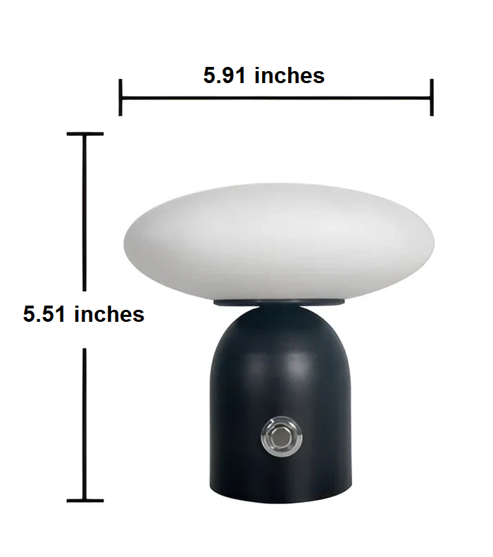 Scandinavian Luxury Mushroom Lamp with Smart Touch - NordicGlow-Black-The Livary