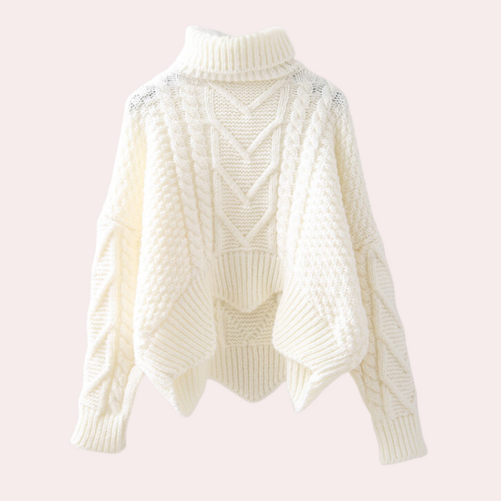 Stylish Knitted Turtleneck for Women - Lina-White-The Livary