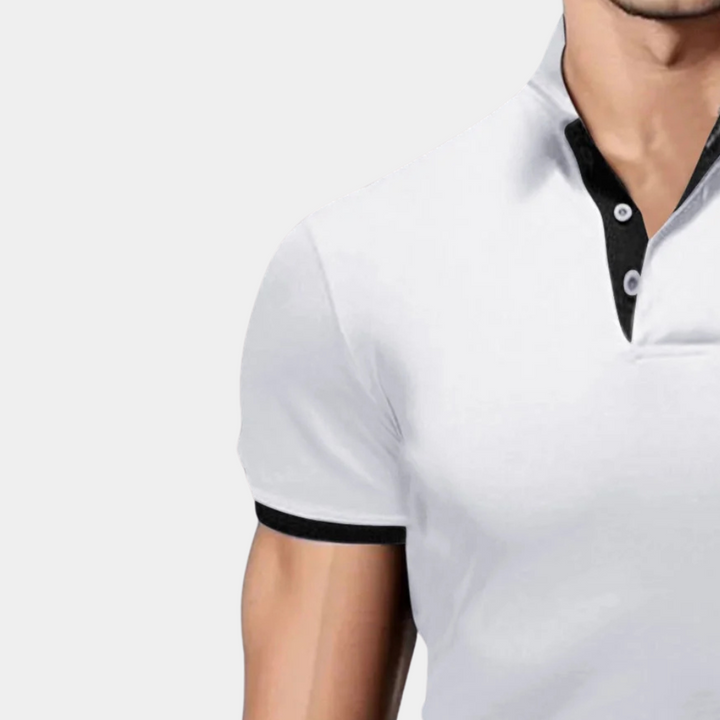 Trendy White Men's Polo - Tiberius-S-The Livary