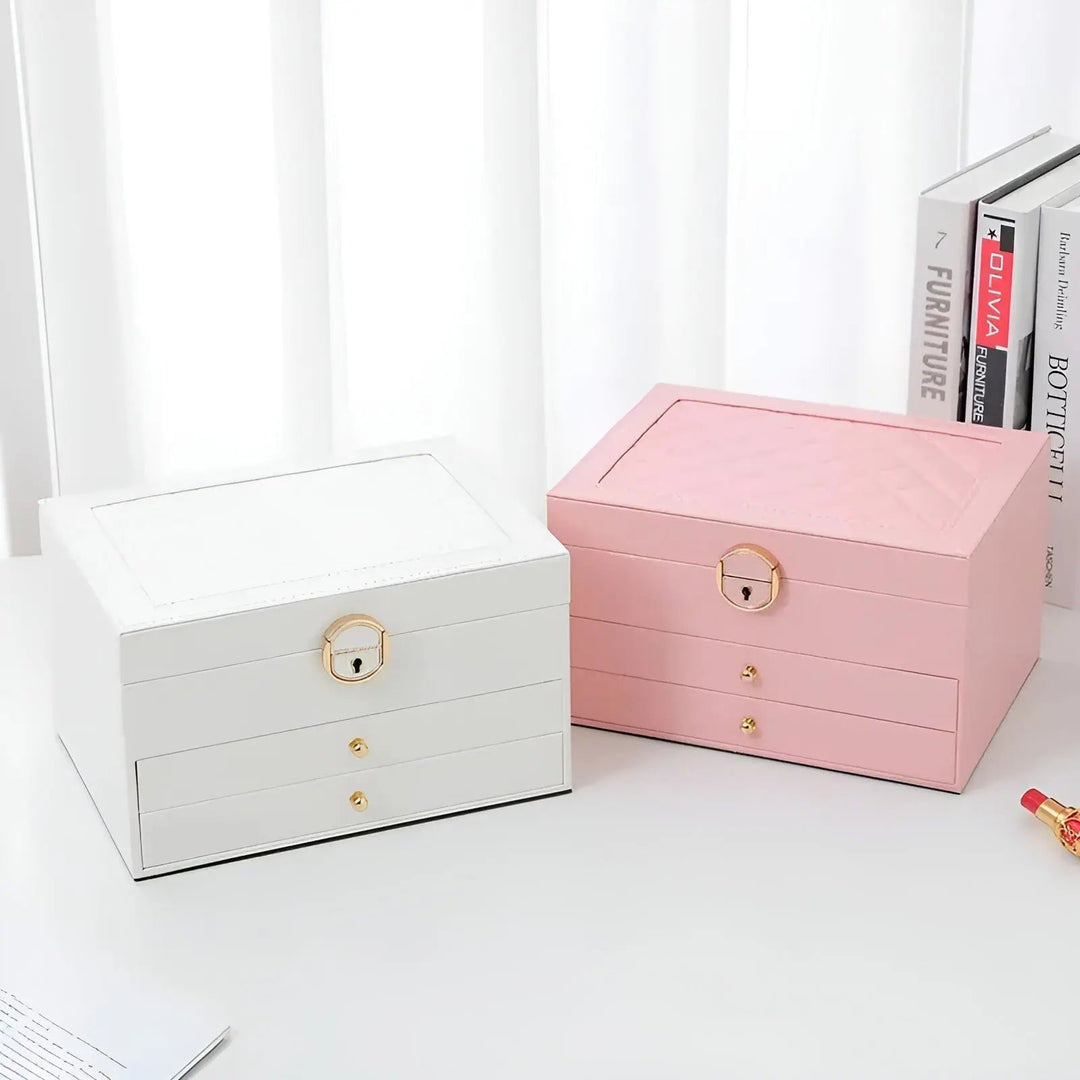 Luxury Multi-Layer Jewellery Box - EleganceBox-Pink-The Livary