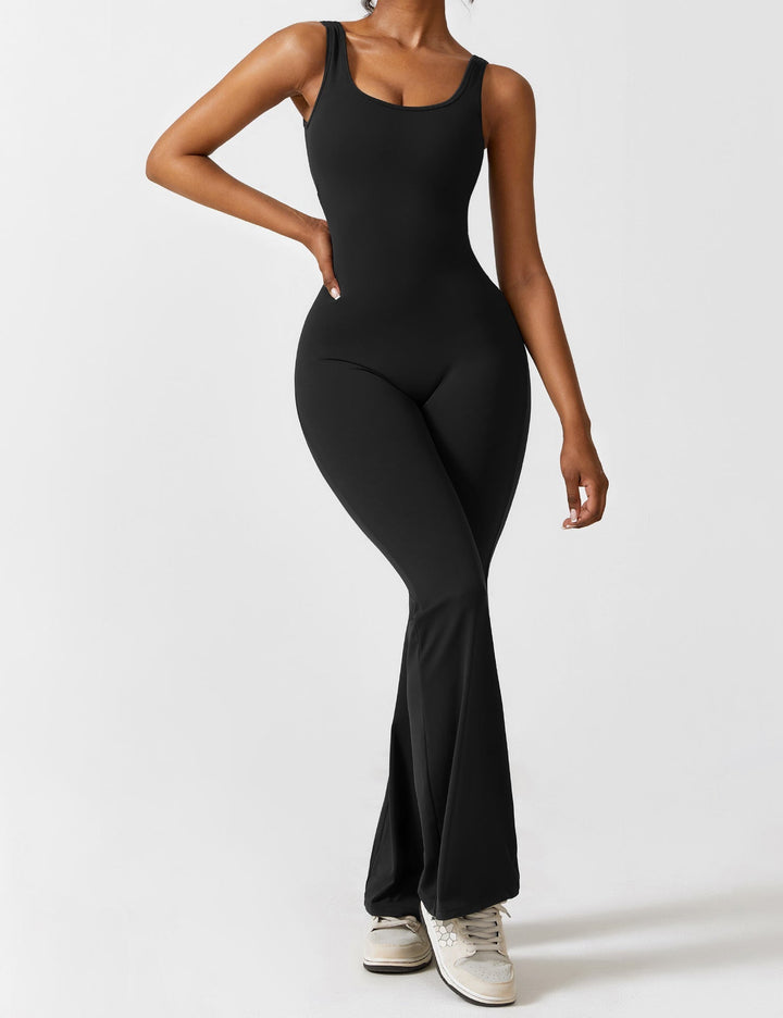 Backless jumpsuit with flared trousers – Liv-Black-S-The Livary