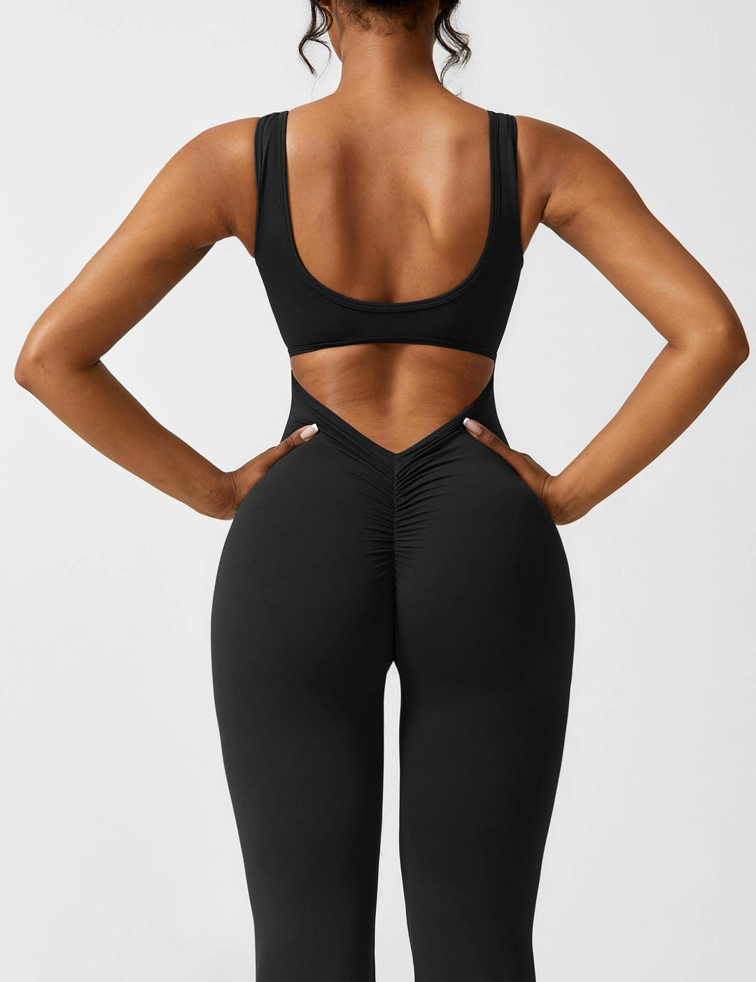 Backless jumpsuit with flared trousers – Liv-Dark blue-S-The Livary