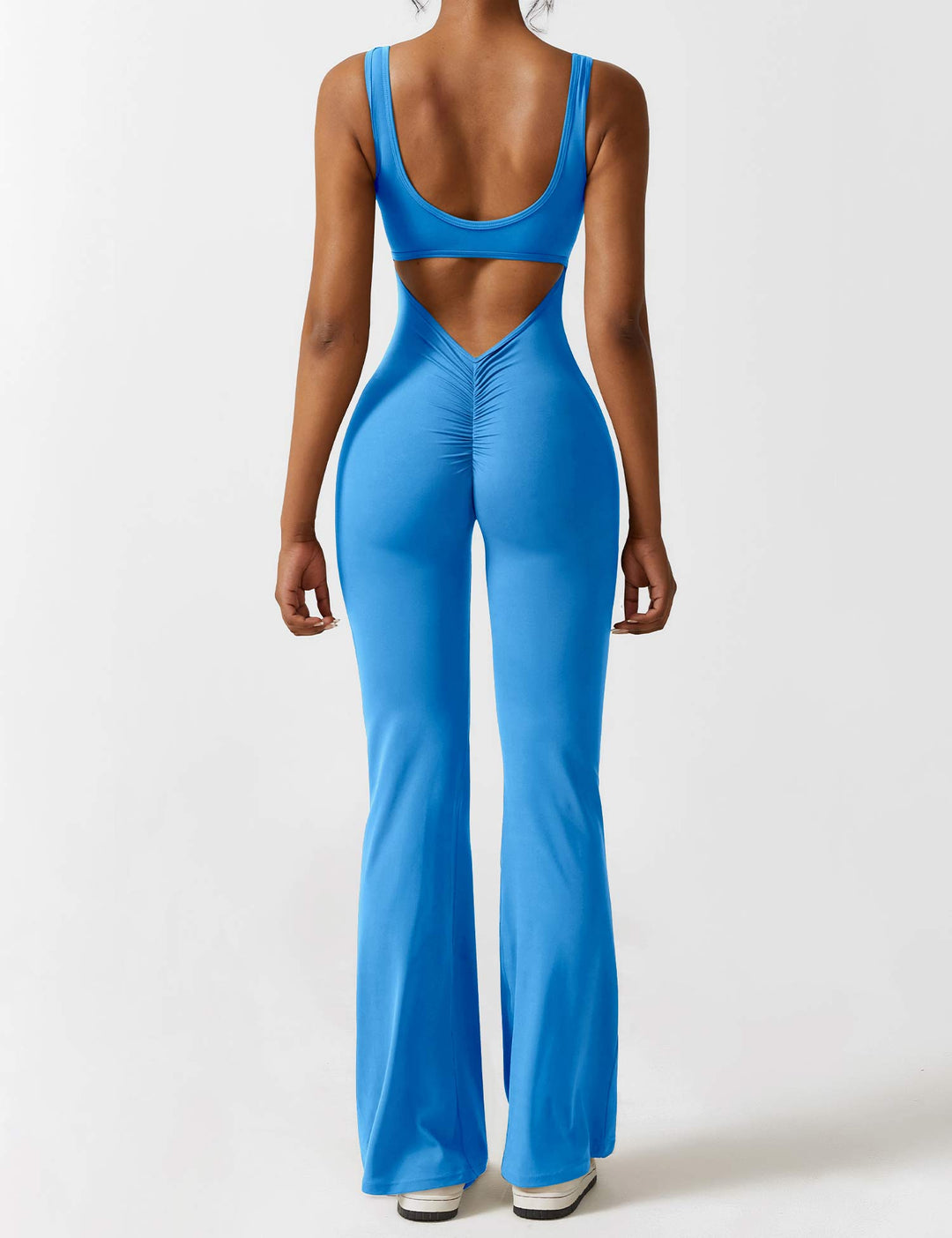 Backless jumpsuit with flared trousers – Liv-Dark blue-S-The Livary