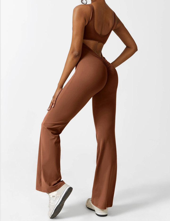 Backless jumpsuit with flared trousers – Liv-Dark blue-S-The Livary