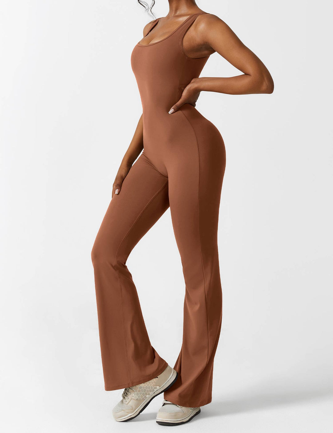 Backless jumpsuit with flared trousers – Liv-Dark blue-S-The Livary