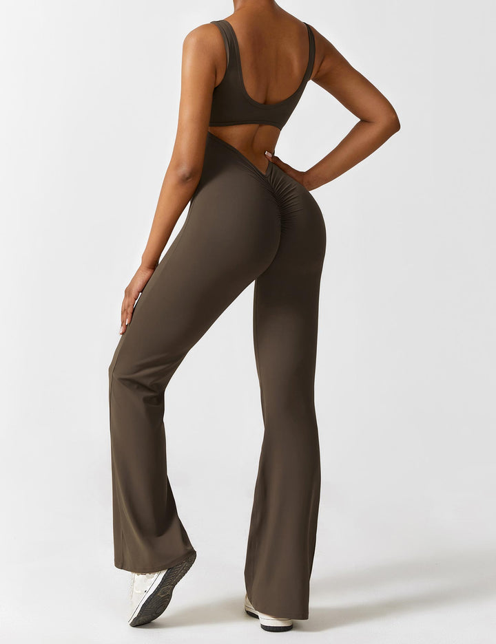 Backless jumpsuit with flared trousers – Liv-Dark blue-S-The Livary